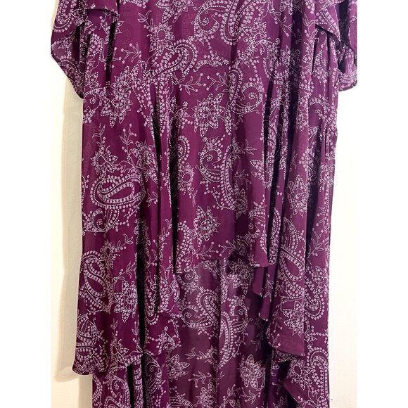 Torrid Floral Hi Low Top  26 Purple Paisley Boho Western Retro Indie Folk Chic - Picture 4 of 11